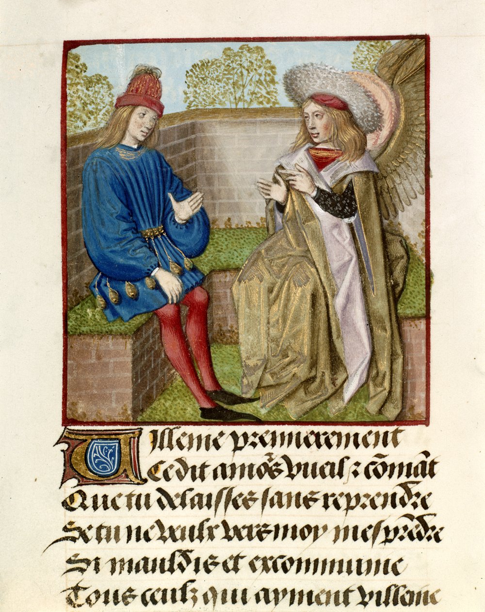 Kärleken instruerar älskaren, från "Le Roman de la Rose" av Master of the Dresden Prayer Books
