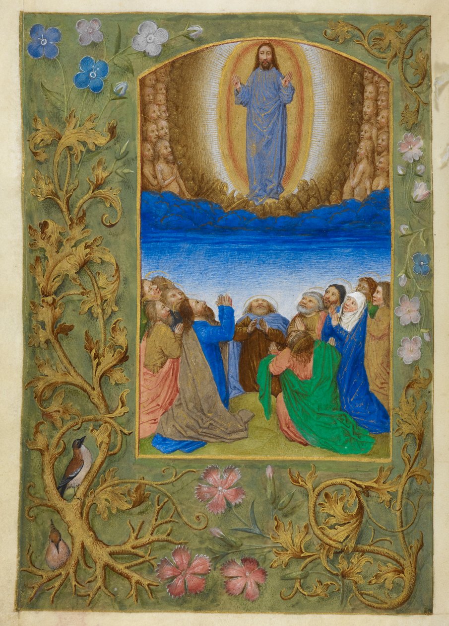Himmelsfärden. av Master of the Dresden Prayer Books