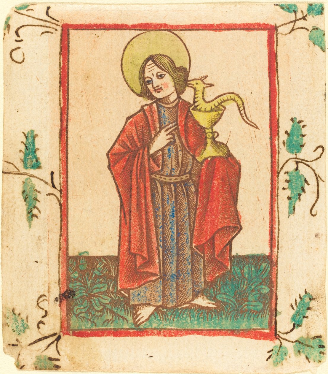 Sankt Johannes evangelisten av Master of the Dutuit Mount of Olives after Master of St. Erasmus