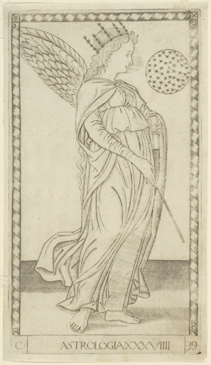 Astrology, skylt 29 från Arts and Sciences av Master of the E Series Tarocchi
