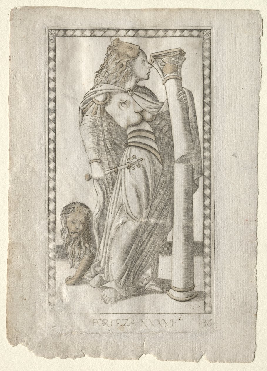 Forteza (från Tarocchi, serie B: Cosmic Principles and Virtues, #36) av Master of the E Series Tarocchi