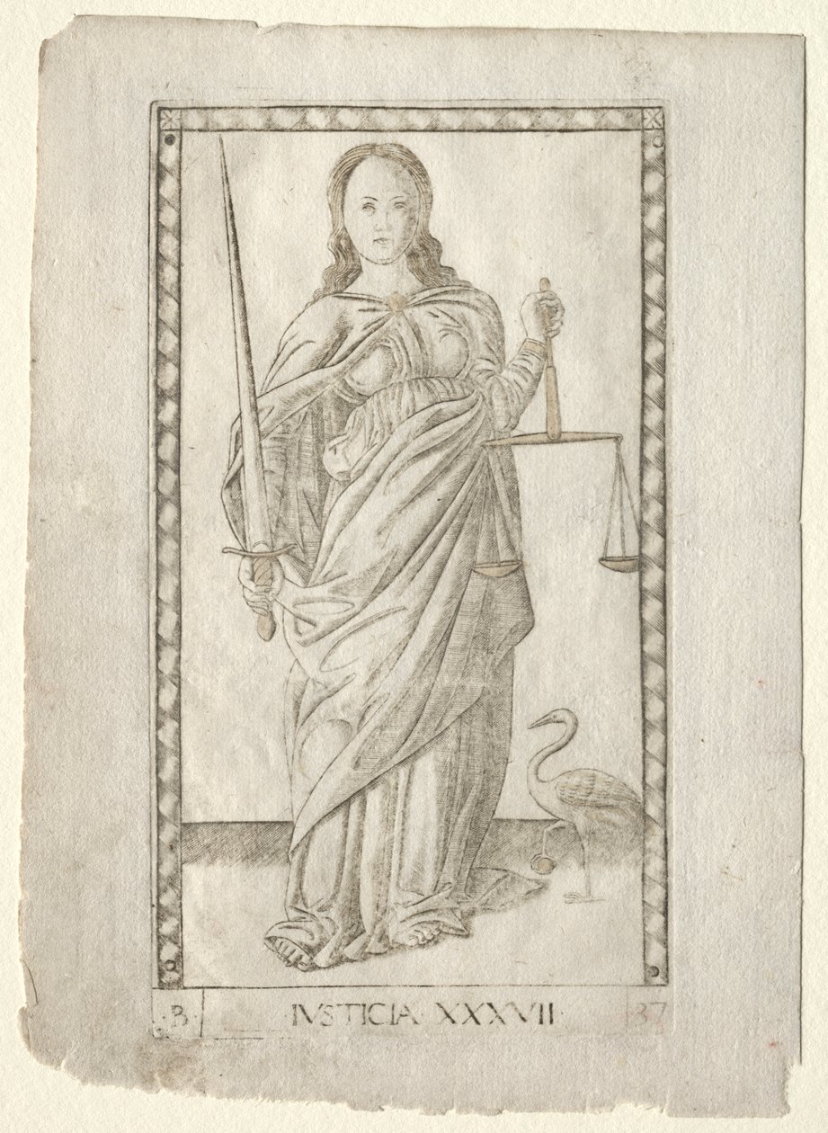 Rättvisa (från Tarocchi, serie B: Cosmic Principles and Virtues, #37) av Master of the E Series Tarocchi