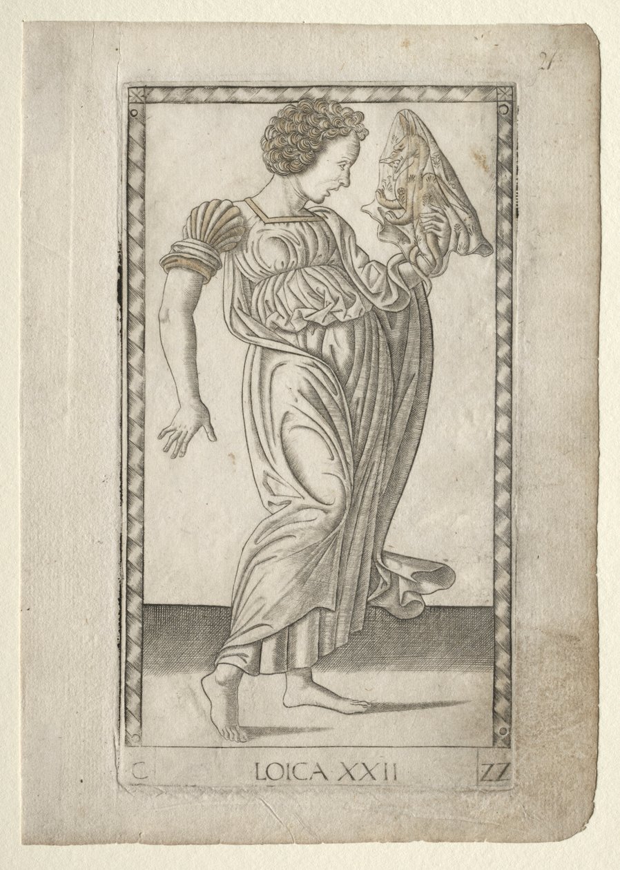 Logik från Tarocchi, serie C: Liberal Arts, #22, före 1467. av Master of the E Series Tarocchi