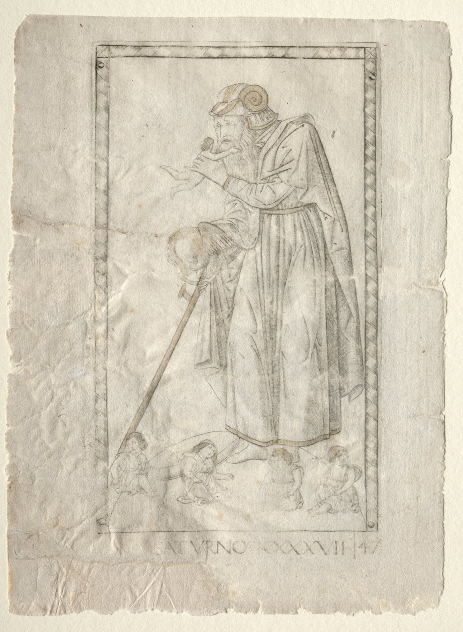Saturnus (från Tarocchi, serie A: Universums firmaments, #47) av Master of the E Series Tarocchi