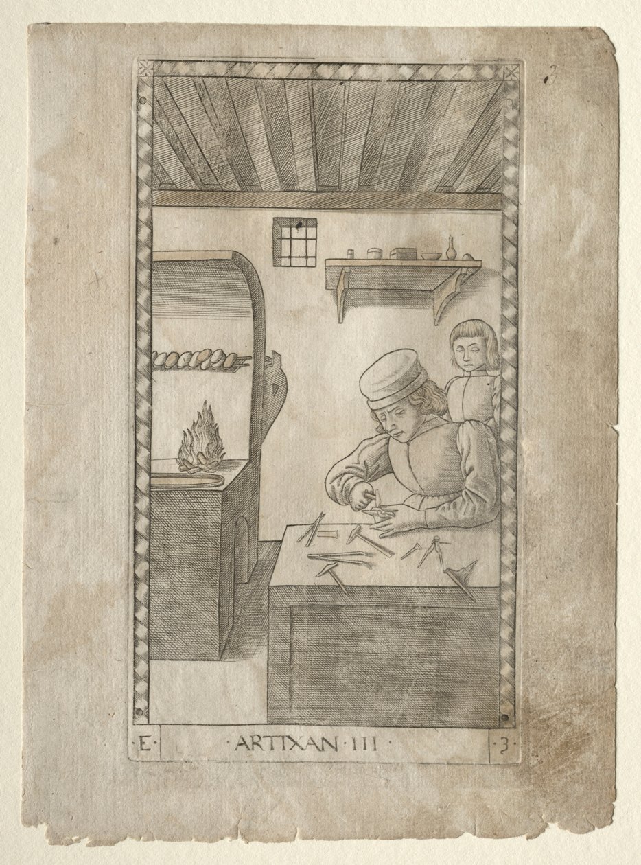 The Artisan from the Tarocchi, serie E: Conditions of Man, #3, före 1467. av Master of the E Series Tarocchi