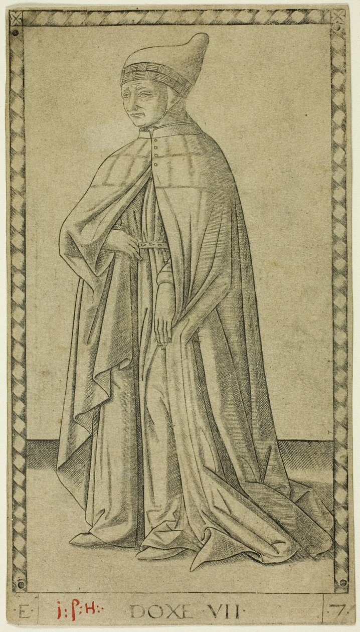 The Doge, tallrik sju från The Ranks and Conditions of Men av Master of the E Series Tarocchi