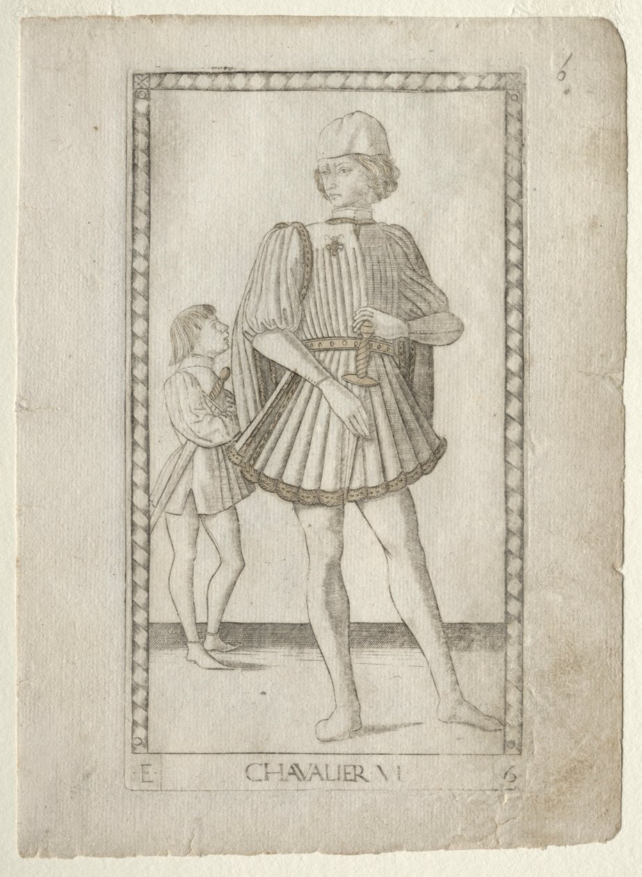 The Knight from the Tarocchi, serie E: Conditions of Man, #6, före 1467. av Master of the E Series Tarocchi