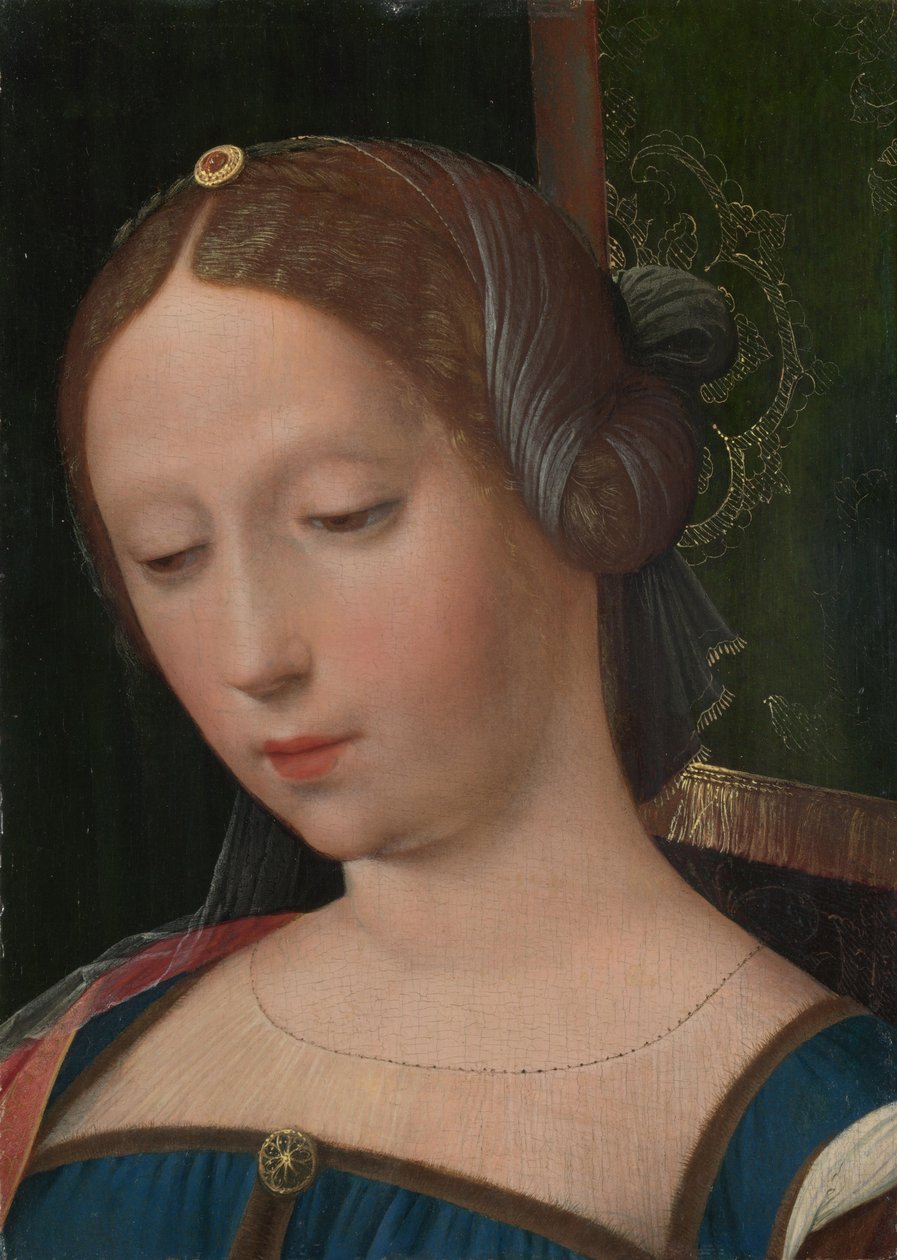 Ett kvinnligt huvud, mitten av 1500-talet. av Master of the Female Half Lengths,