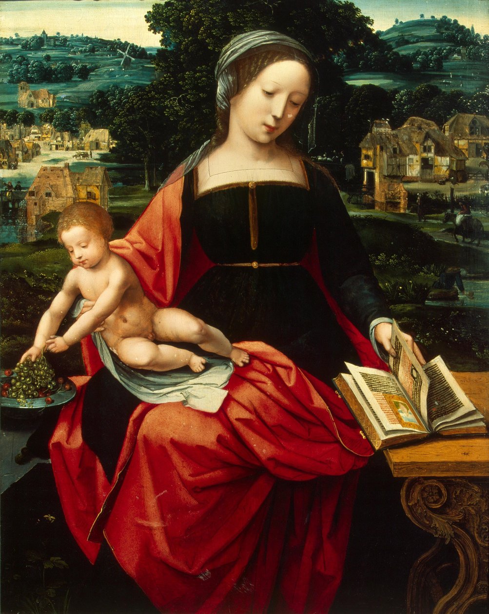 Madonna och barn av Master of the Female Half Lengths