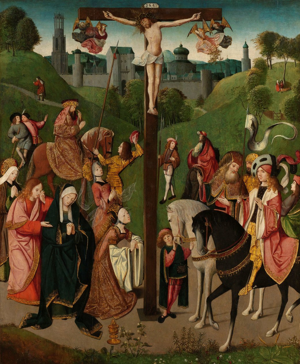 Korsfästelsen Kristus på korset av Master of the Figdor Deposition (circle of)