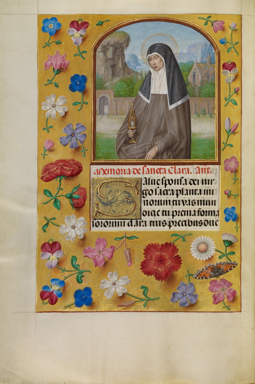 Sankta Clara med monstrans av Master of the First Prayer Book of Maximilian