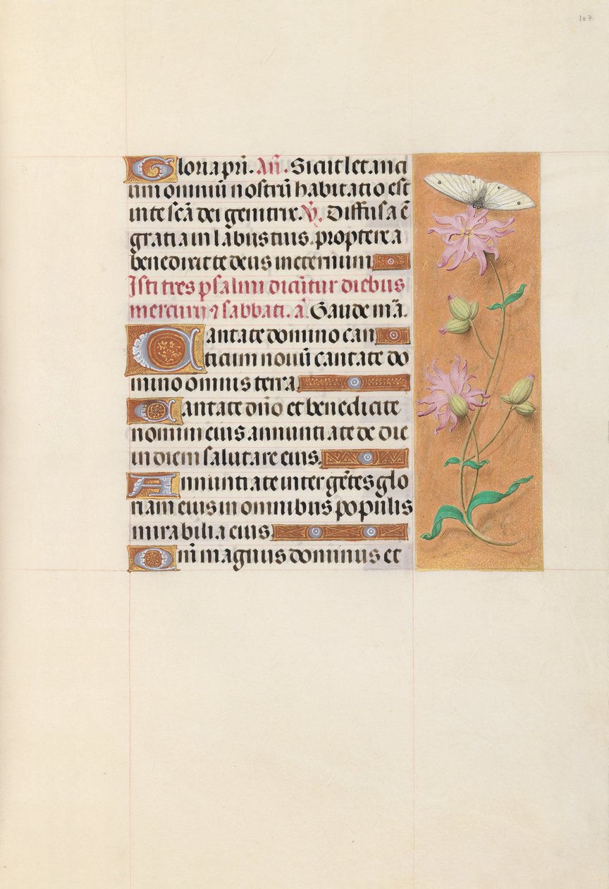Timmar av drottning Isabella den katolska, drottning av Spanien:  Fol. 107r av Master of the First Prayerbook of Maximillian
