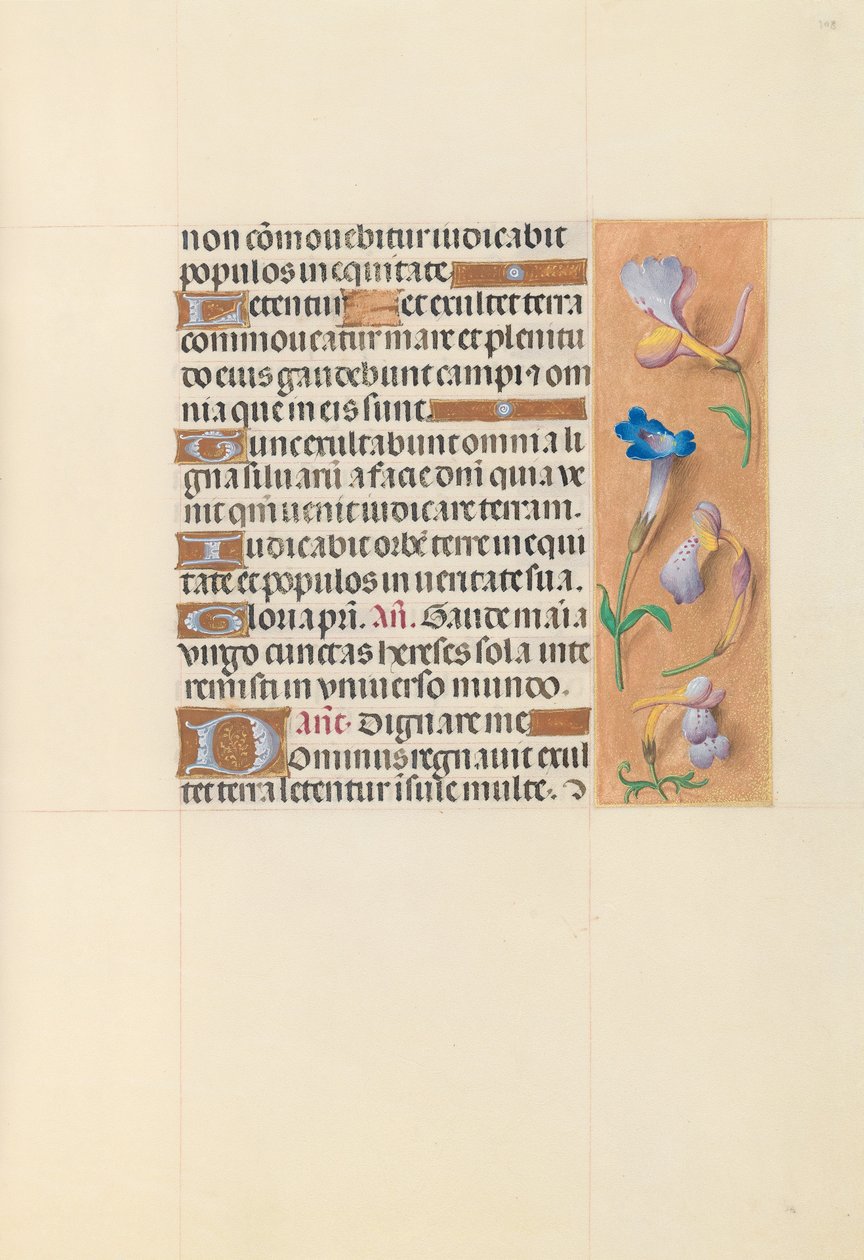 Timmar av drottning Isabella den katolska, drottning av Spanien:  Fol. 108r av Master of the First Prayerbook of Maximillian