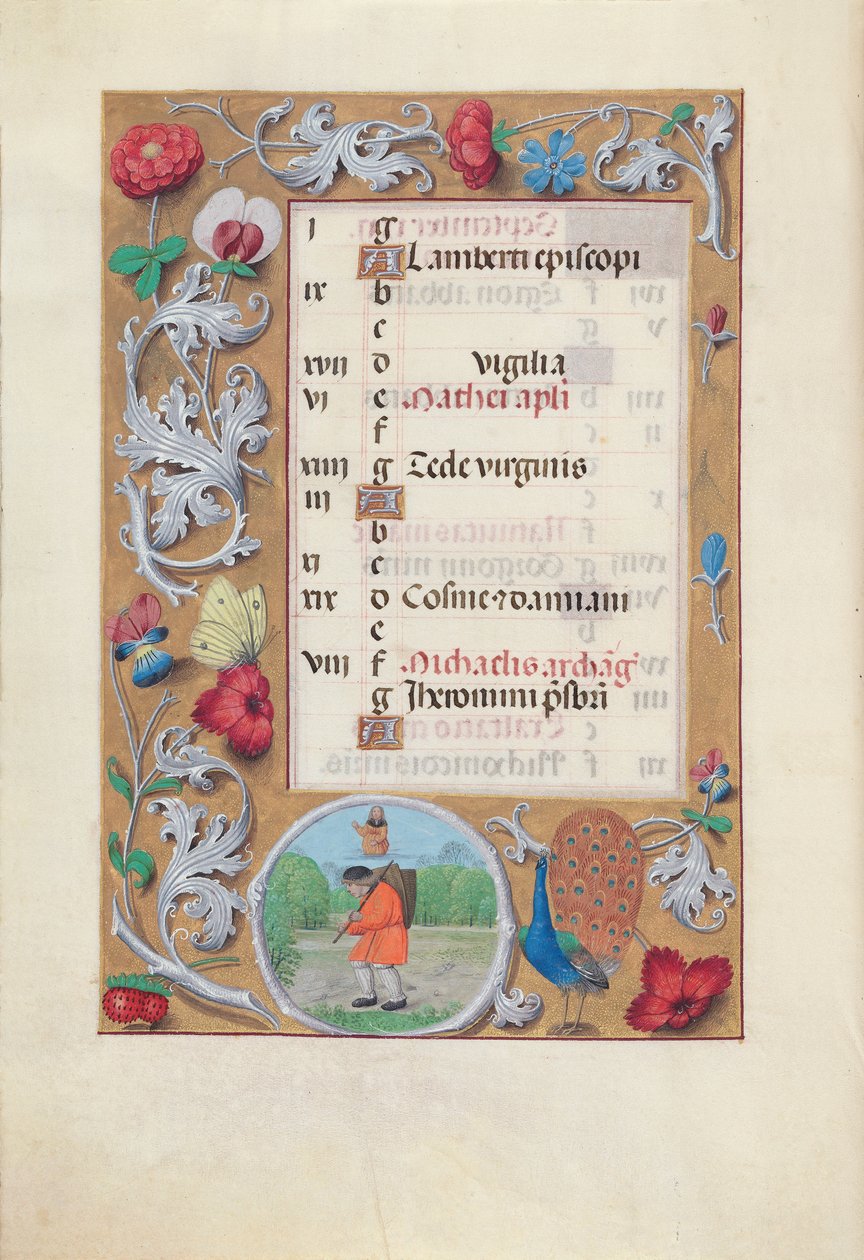 Hours of Queen Isabella the Catholic, Queen of Spain: Fol. 10v, september, ca. 1500. av Master of the First Prayerbook of Maximillian