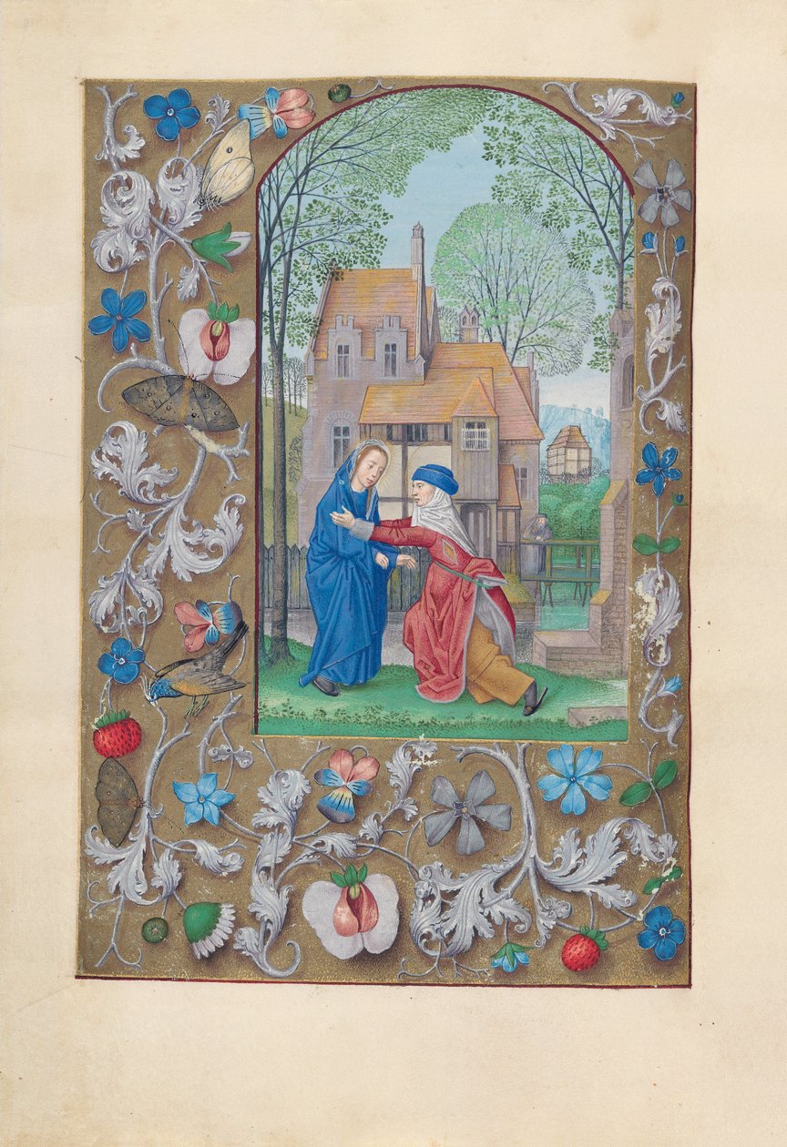 Timmar av drottning Isabella den katolska, drottning av Spanien:  Fol. 115v, Besök av Master of the First Prayerbook of Maximillian