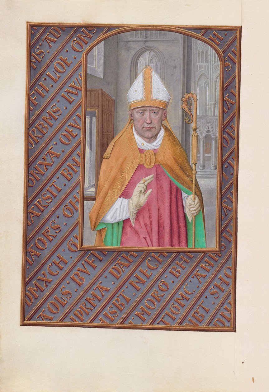Timmar av drottning Isabella den katolska, drottning av Spanien:  Fol. 183v, Sankt Nikolaus av Master of the First Prayerbook of Maximillian