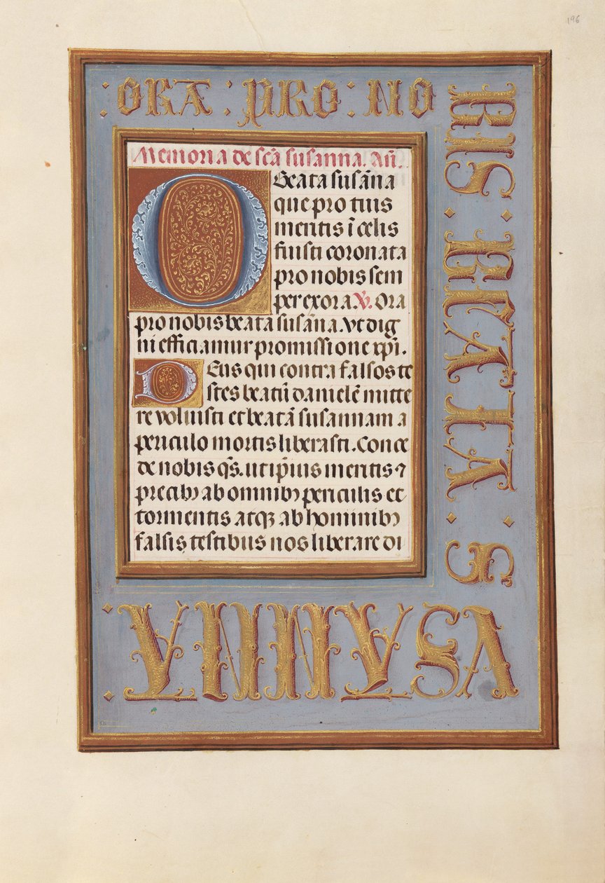Timmar av drottning Isabella den katolska, drottning av Spanien:  Fol. 196r av Master of the First Prayerbook of Maximillian