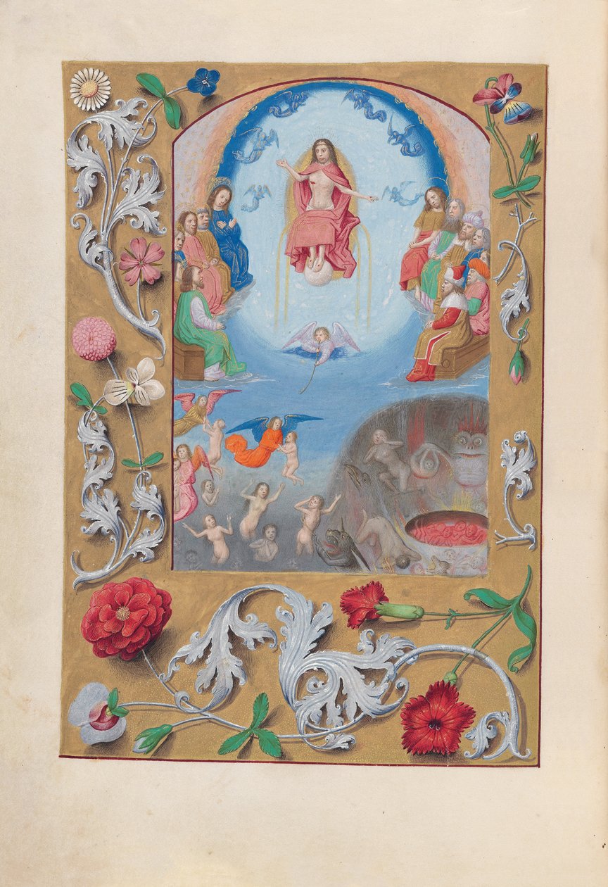 Hours of Queen Isabella the Catholic, Queen of Spain: Fol. 199v, sista domen, c. 1500. av Master of the First Prayerbook of Maximillian