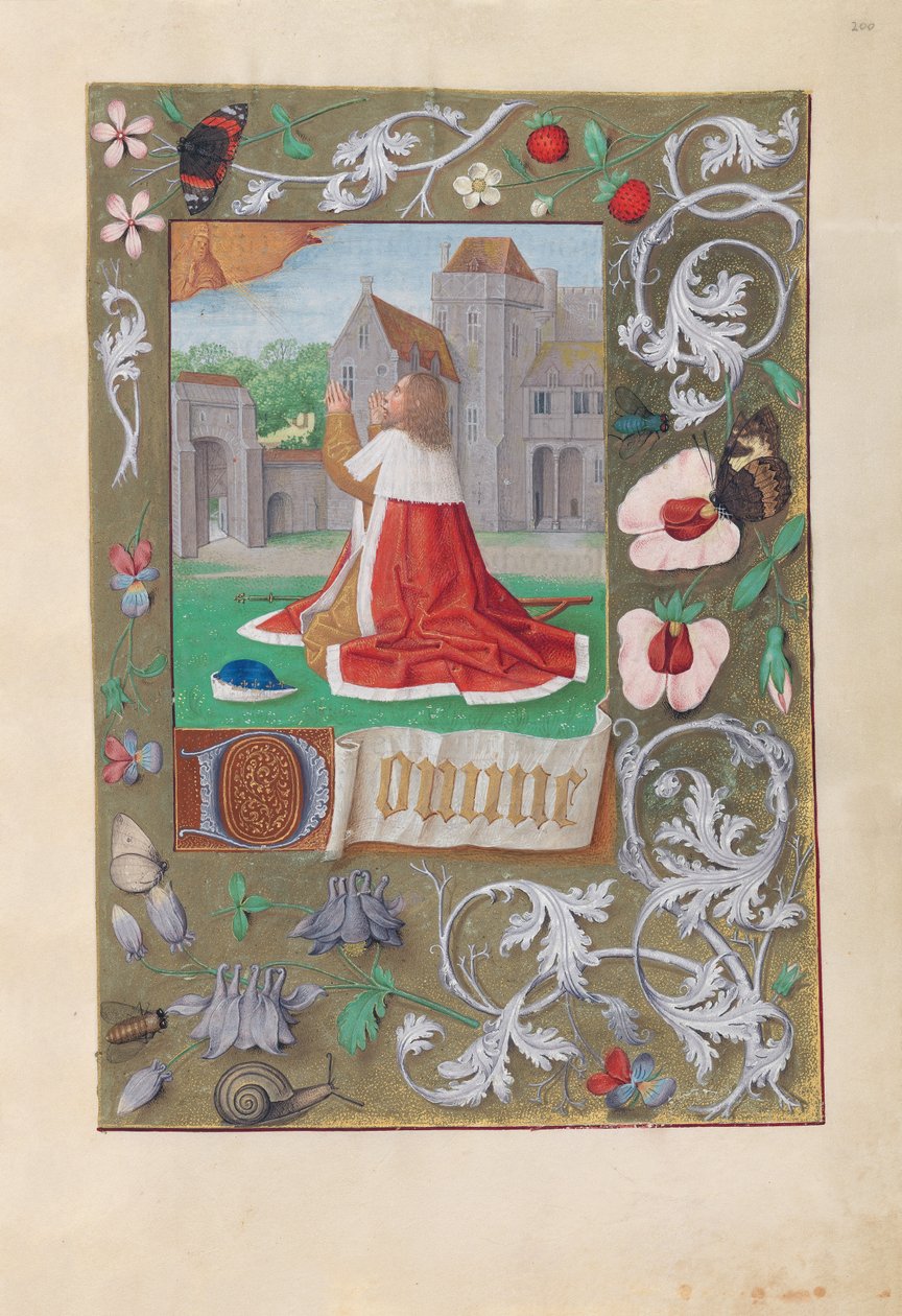 Timmar av drottning Isabella den katolska, drottning av Spanien:  Fol. 200r, David av Master of the First Prayerbook of Maximillian