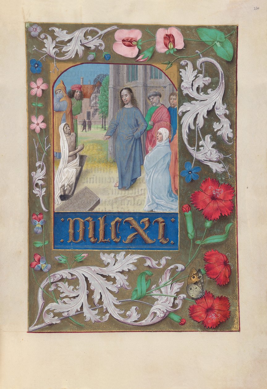 Hours of Queen Isabella the Catholic, Queen of Spain: Fol. 220r, Lazarus höjning, ca. 1500. av Master of the First Prayerbook of Maximillian