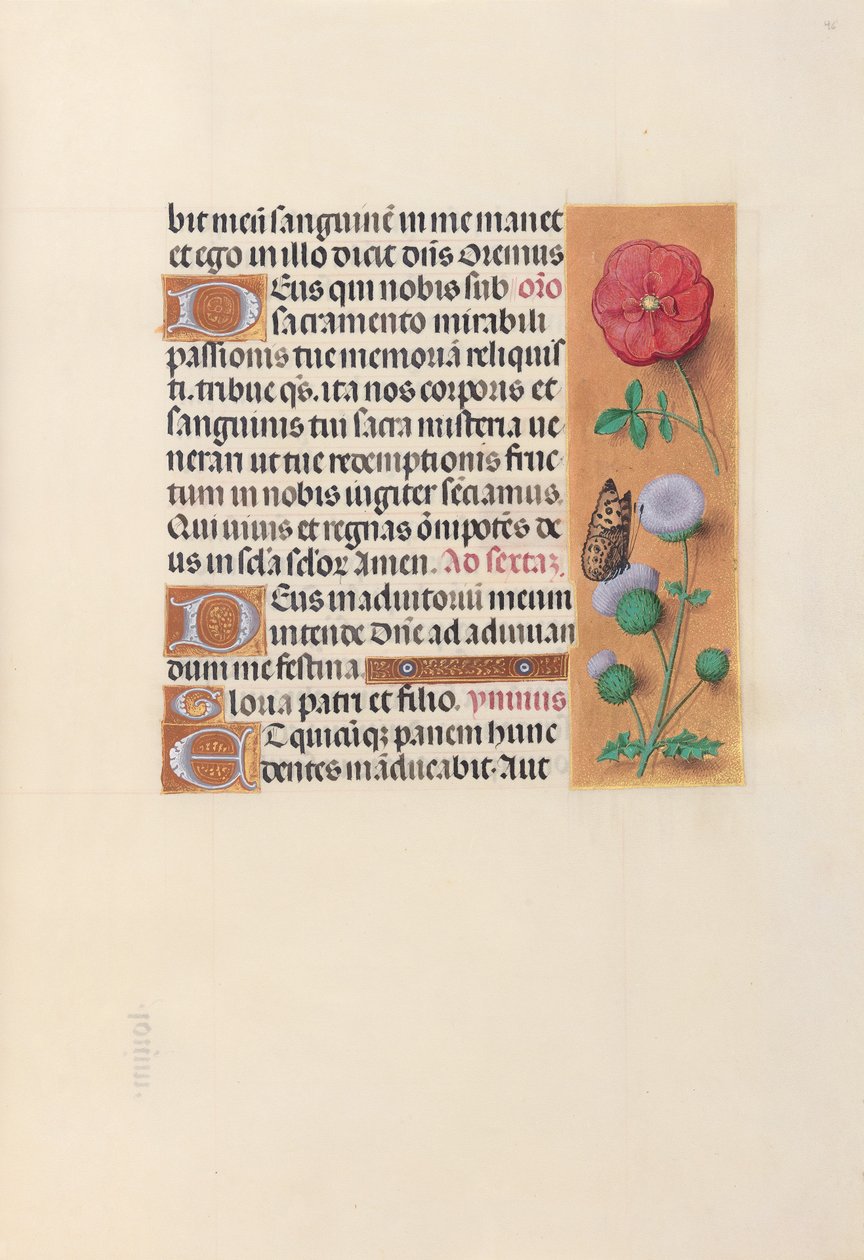 Timmar av drottning Isabella den katolska, drottning av Spanien:  Fol. 46r av Master of the First Prayerbook of Maximillian