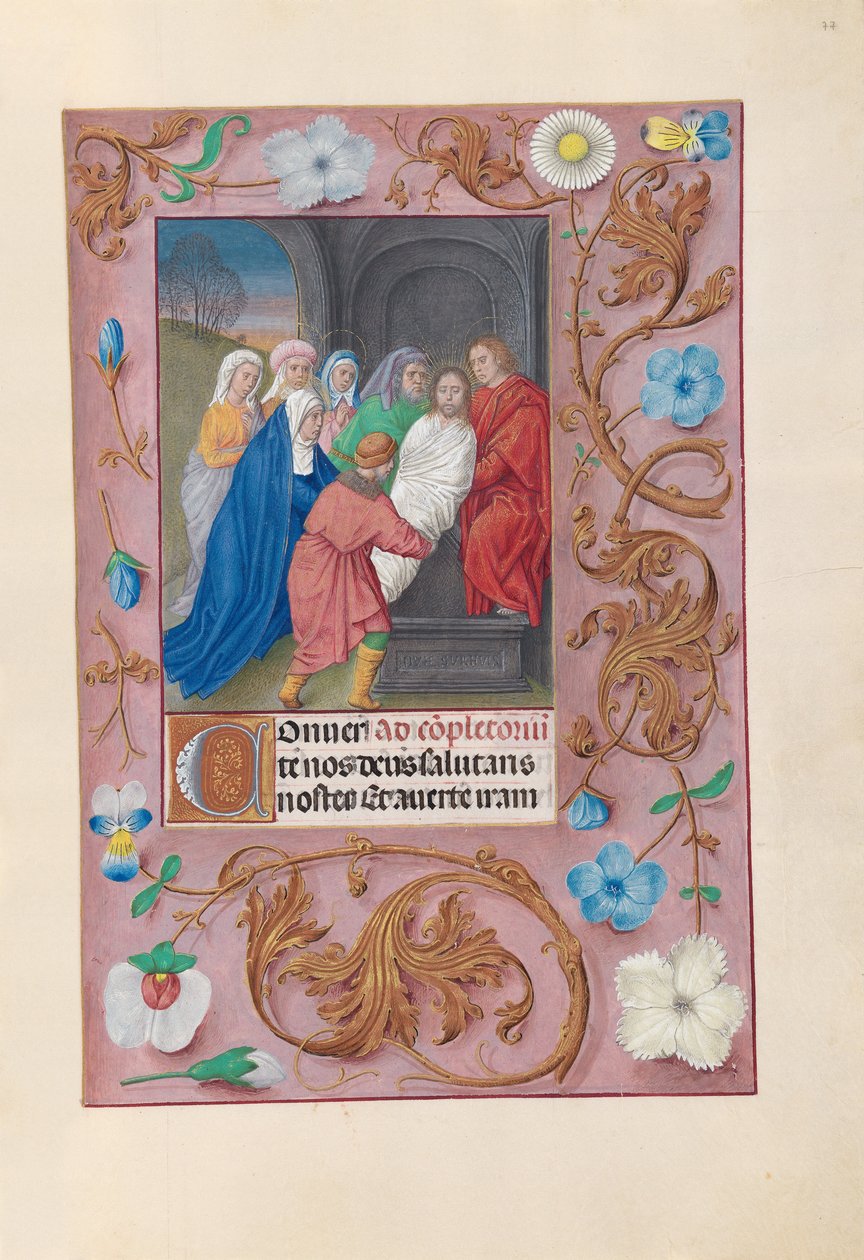 Hours of Queen Isabella the Catholic, Queen of Spain: Fol. 77r, Gravläggning, c. 1500. av Master of the First Prayerbook of Maximillian