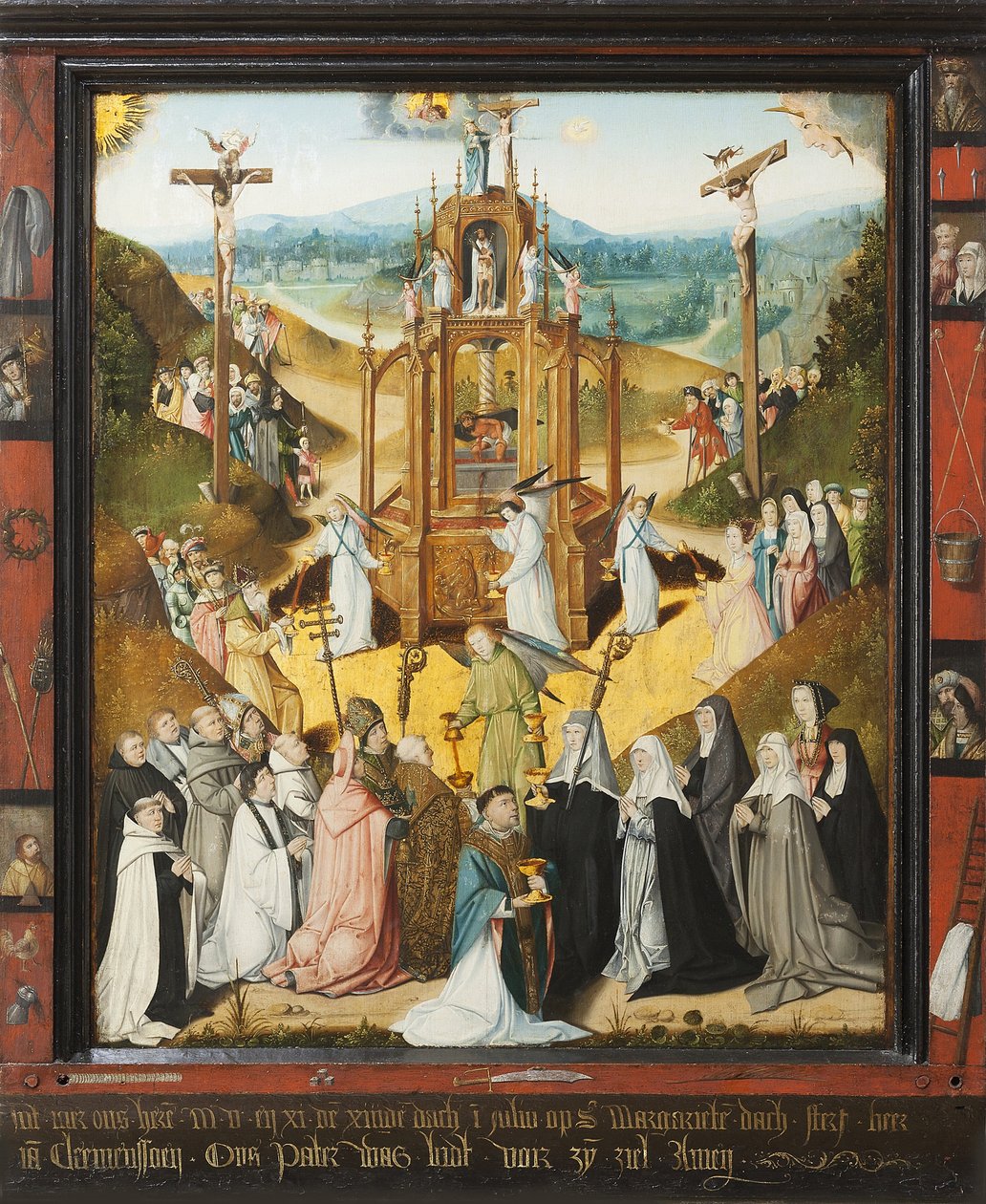 La fontaine de vie, epitaphe pour frere Clemensson - Livets fontän. Epitafium för Fader Clemensson - Mästare över Prags fontän (aktiv mellan 1475 och 1525). Olja på trä av Master of the Fountain of Life