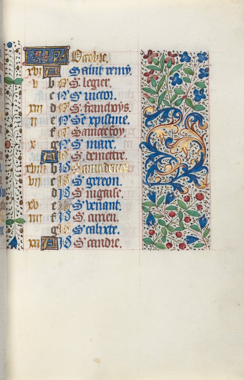 Tidsbok Användning av Rouen: fol. 10r, c. 1470. av Master of the Geneva Latini