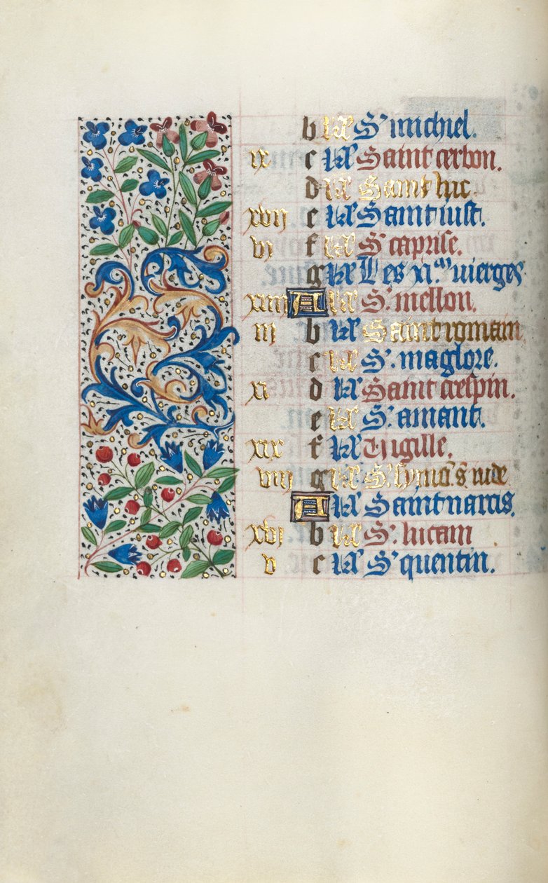 Tidsbok Användning av Rouen: fol. 10v, c. 1470. av Master of the Geneva Latini