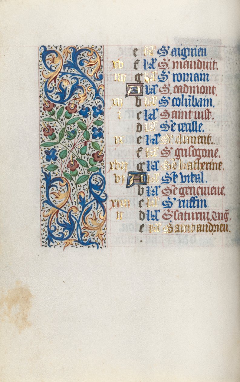 Tidsbok Användning av Rouen: fol. 11v, c. 1470. av Master of the Geneva Latini