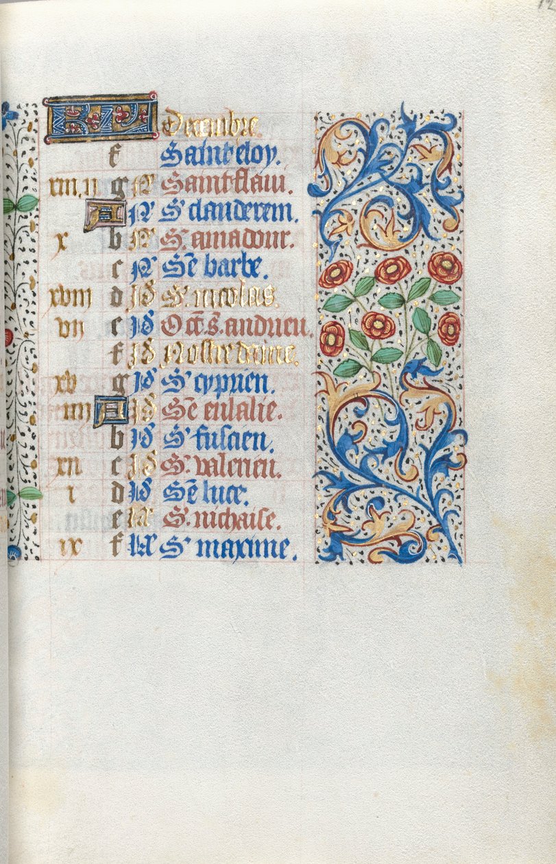 Tidsbok Användning av Rouen: fol. 12r, c. 1470. av Master of the Geneva Latini