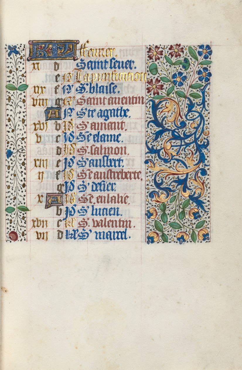 Tidsbok Användning av Rouen: fol. 2r, c. 1470. av Master of the Geneva Latini