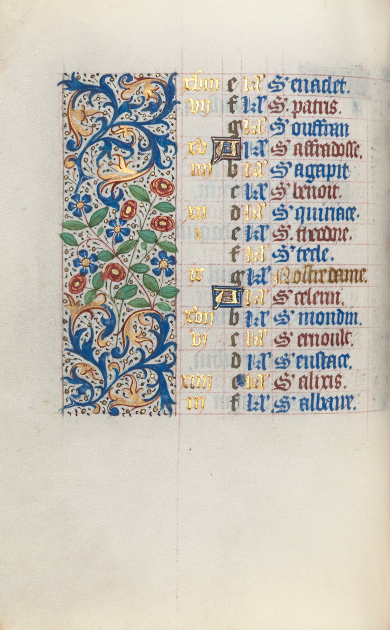 Tidsbok Användning av Rouen: fol. 3v, c. 1470. av Master of the Geneva Latini