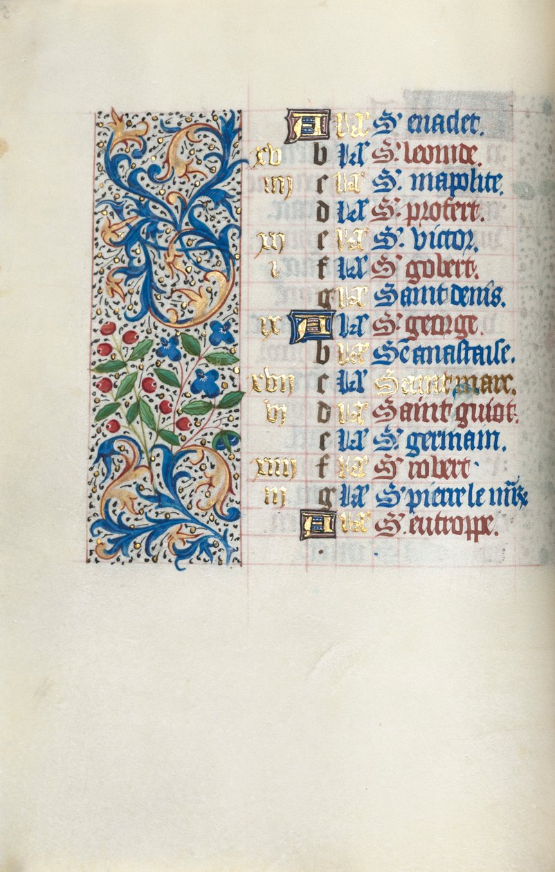 Tidsbok Användning av Rouen: fol. 4v, c. 1470. av Master of the Geneva Latini