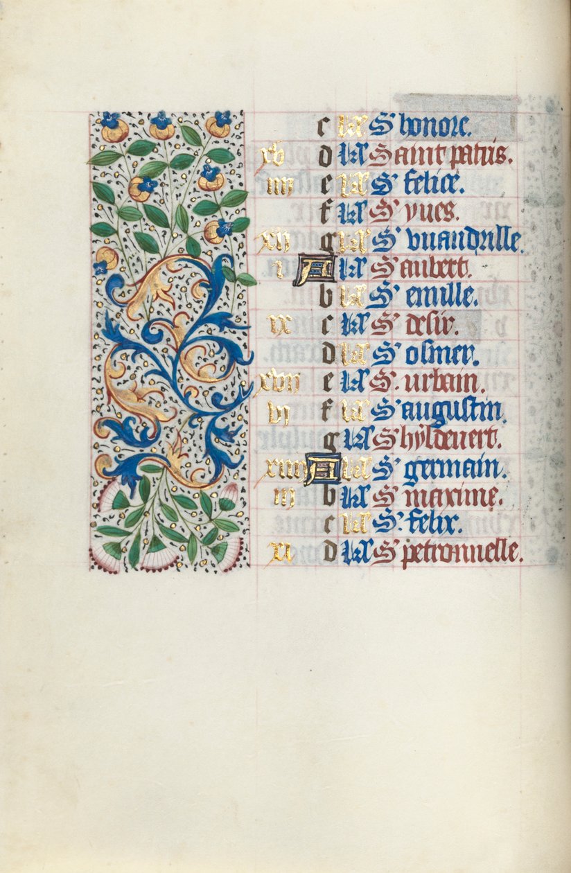 Tidsbok Användning av Rouen: fol. 5v, c. 1470. av Master of the Geneva Latini