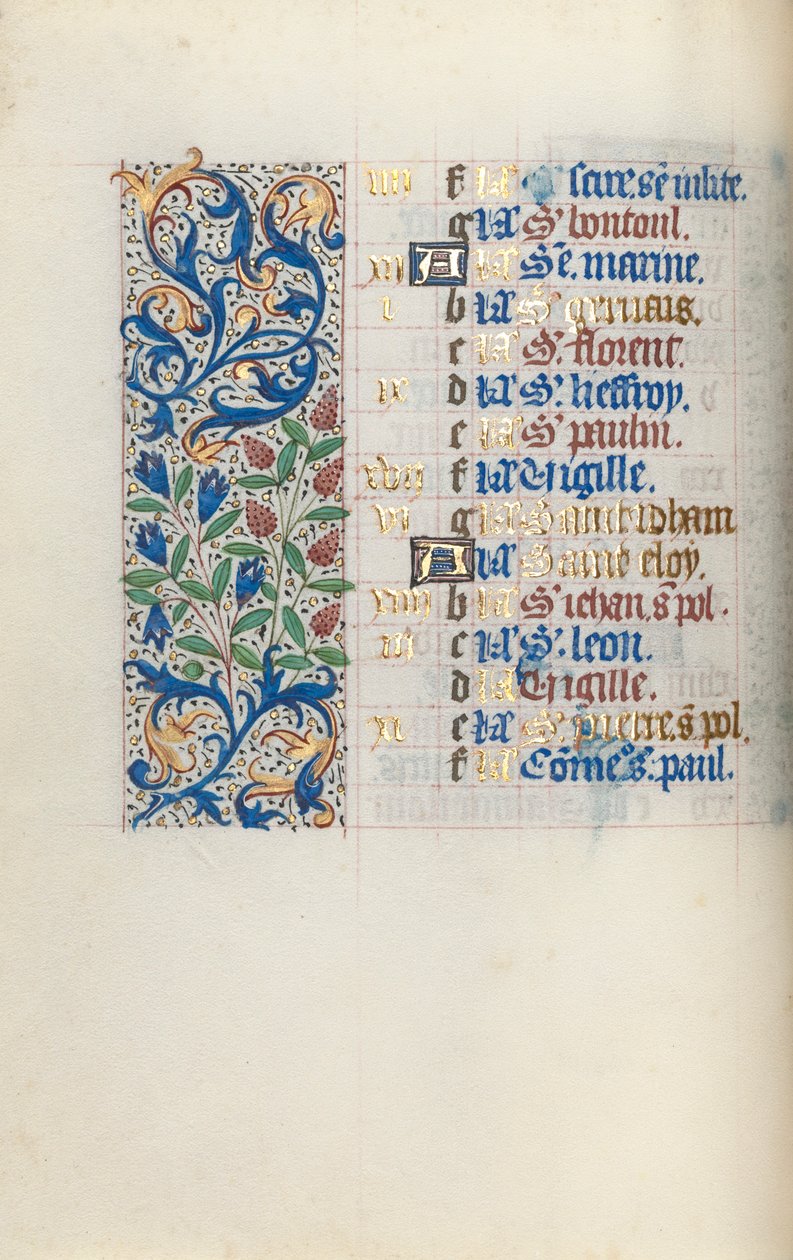 Tidsbok Användning av Rouen: fol. 6v, c. 1470. av Master of the Geneva Latini