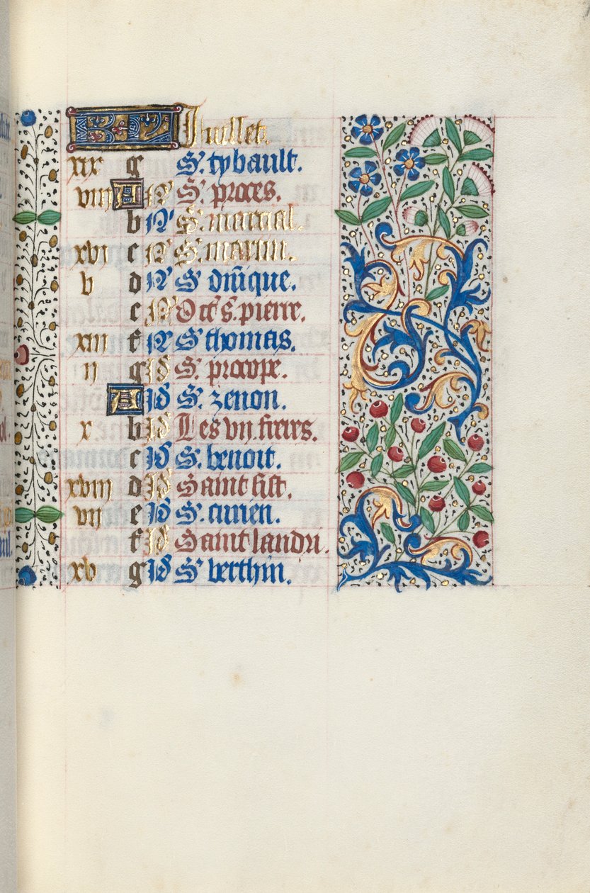 Tidsbok Användning av Rouen: fol. 7r, c. 1470. av Master of the Geneva Latini