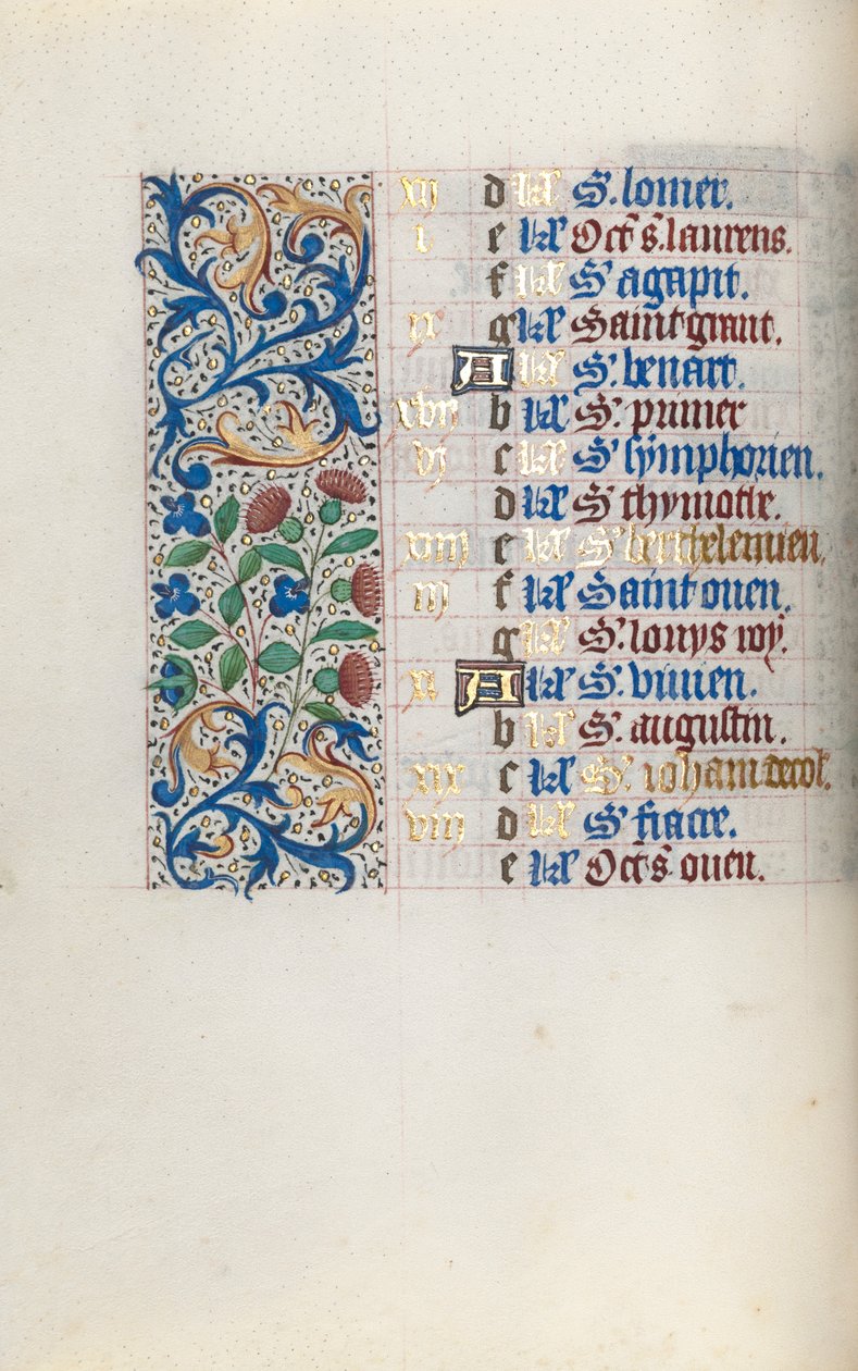 Tidsbok Användning av Rouen: fol. 8v, c. 1470. av Master of the Geneva Latini
