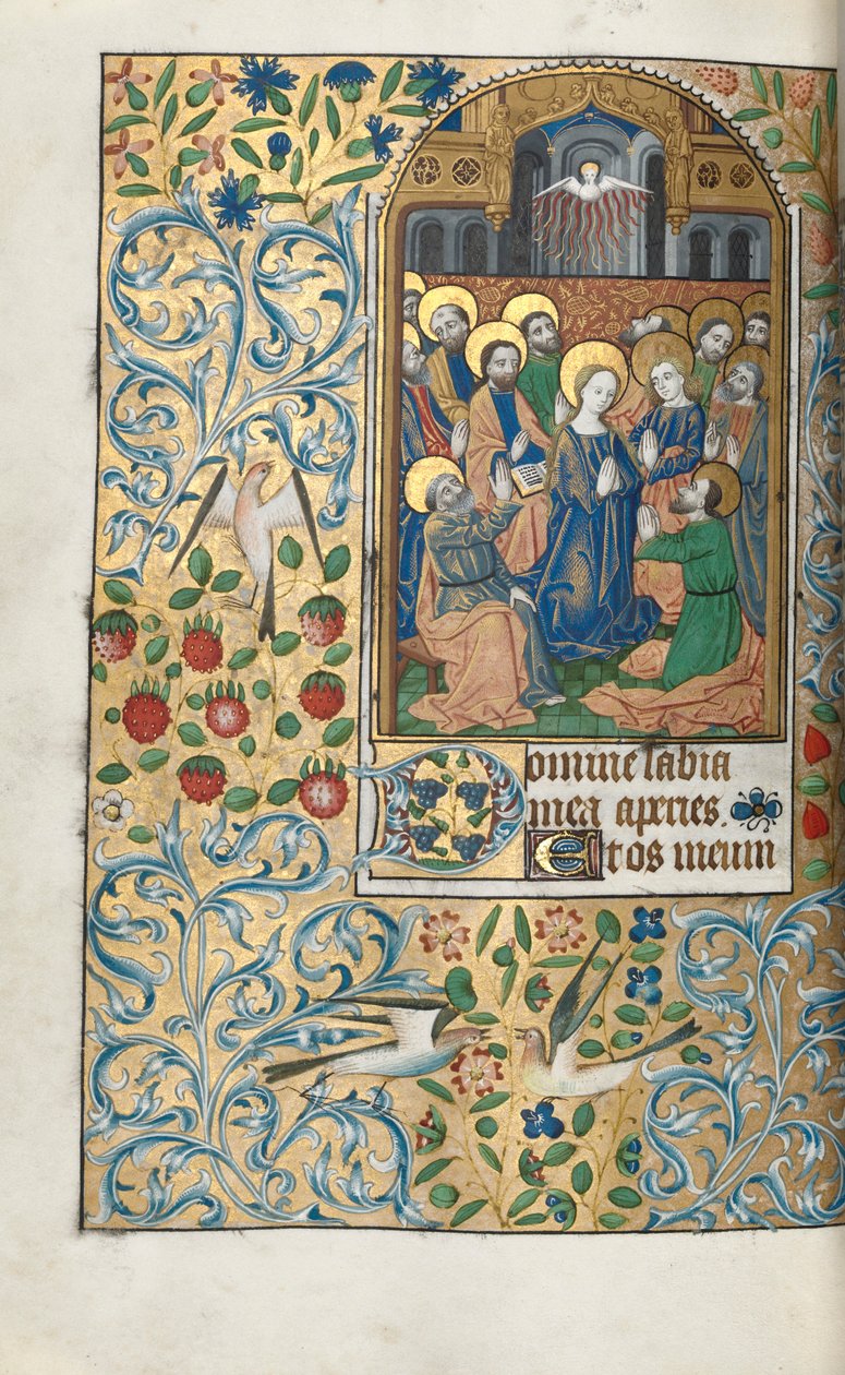 Tidsbok Användning av Rouen: fol. 99v, pingst, ca. 1470. av Master of the Geneva Latini