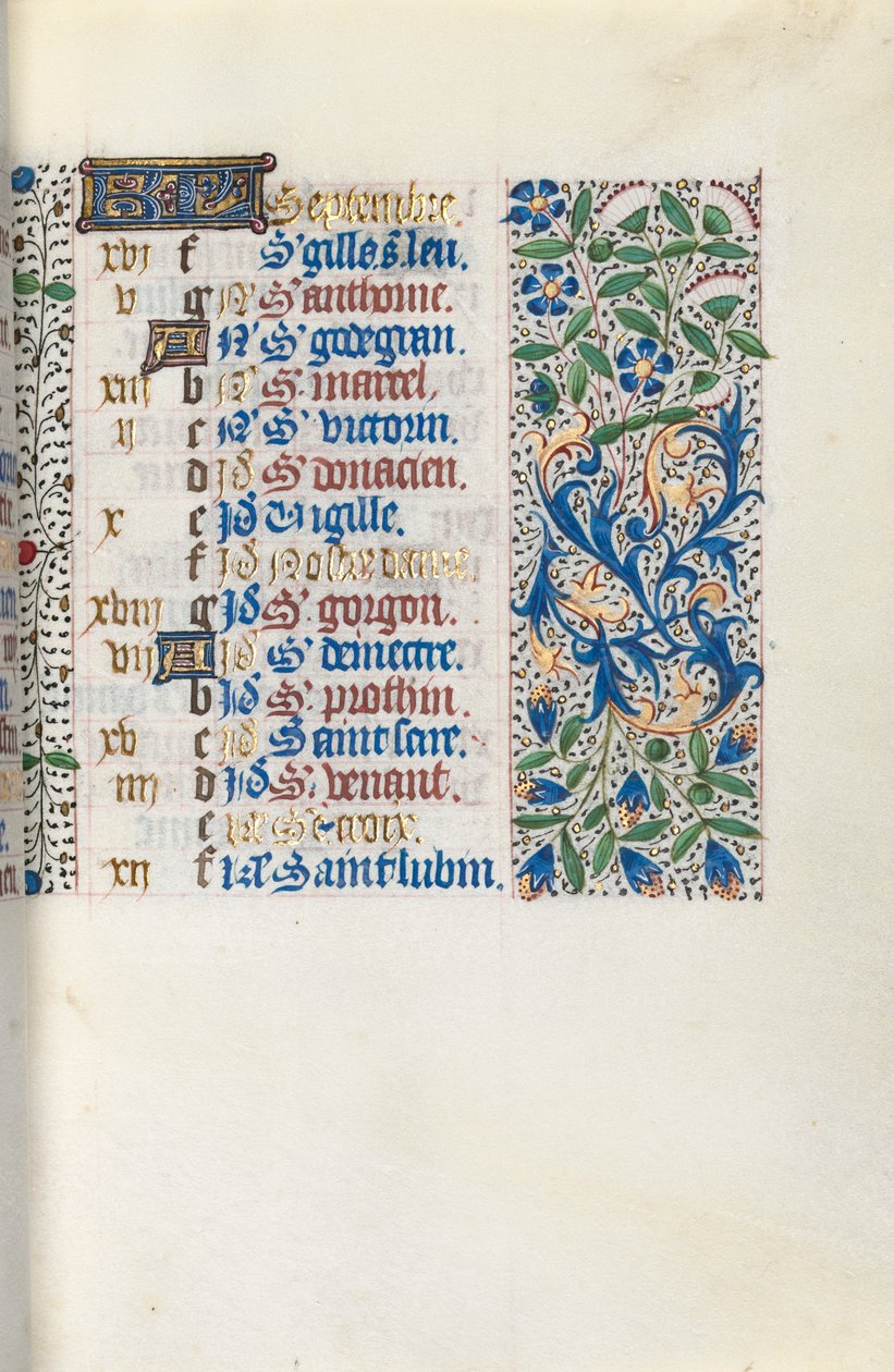 Tidsbok Användning av Rouen: fol. 9r, c. 1470. av Master of the Geneva Latini