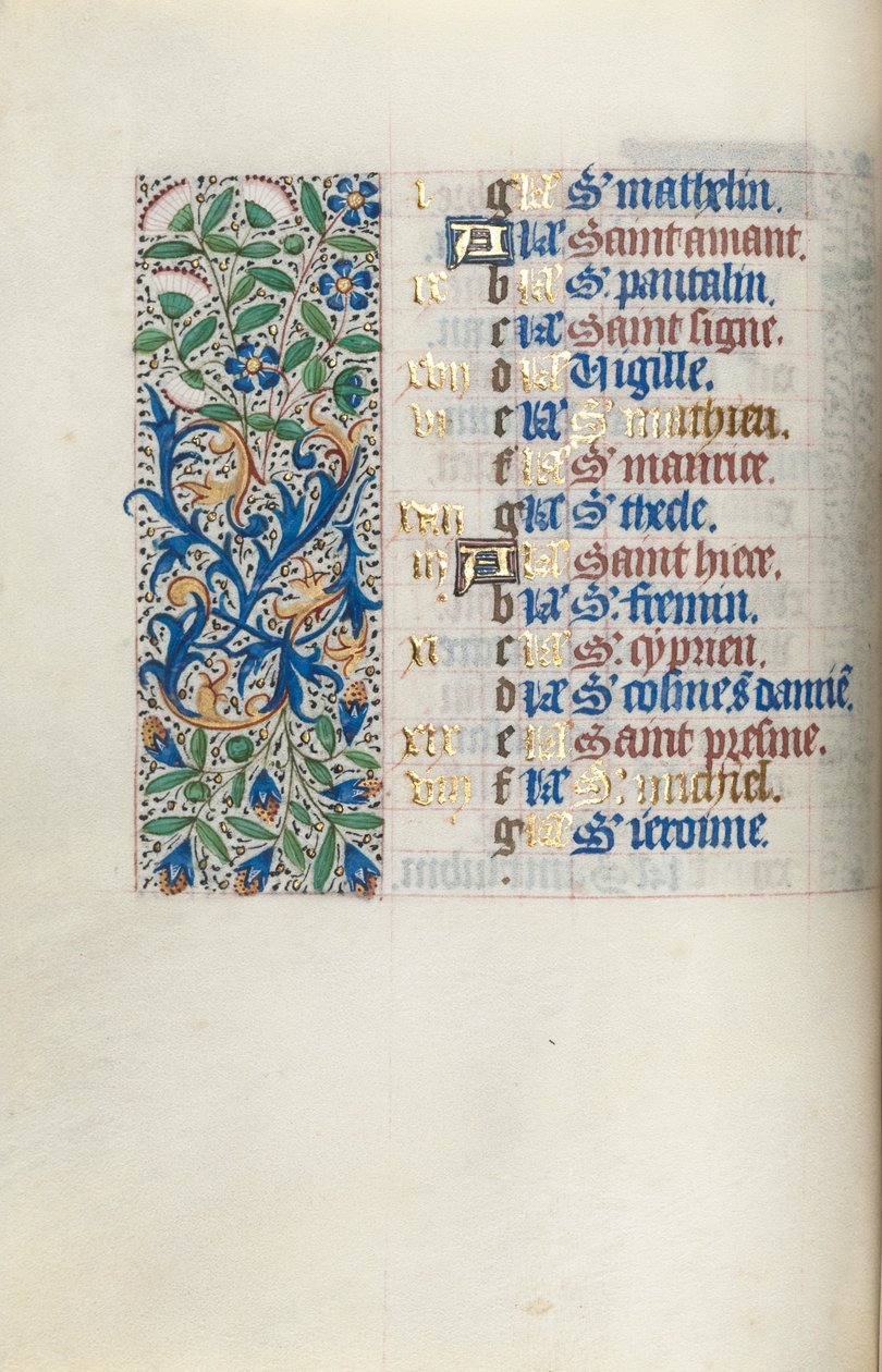 Tidsbok Användning av Rouen: fol. 9v, c. 1470. av Master of the Geneva Latini