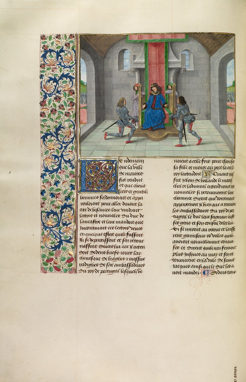 John av Gaunt bjuder in gäster till sin dotters giftermål med kungen av Portugal av Master of the Getty Froissart