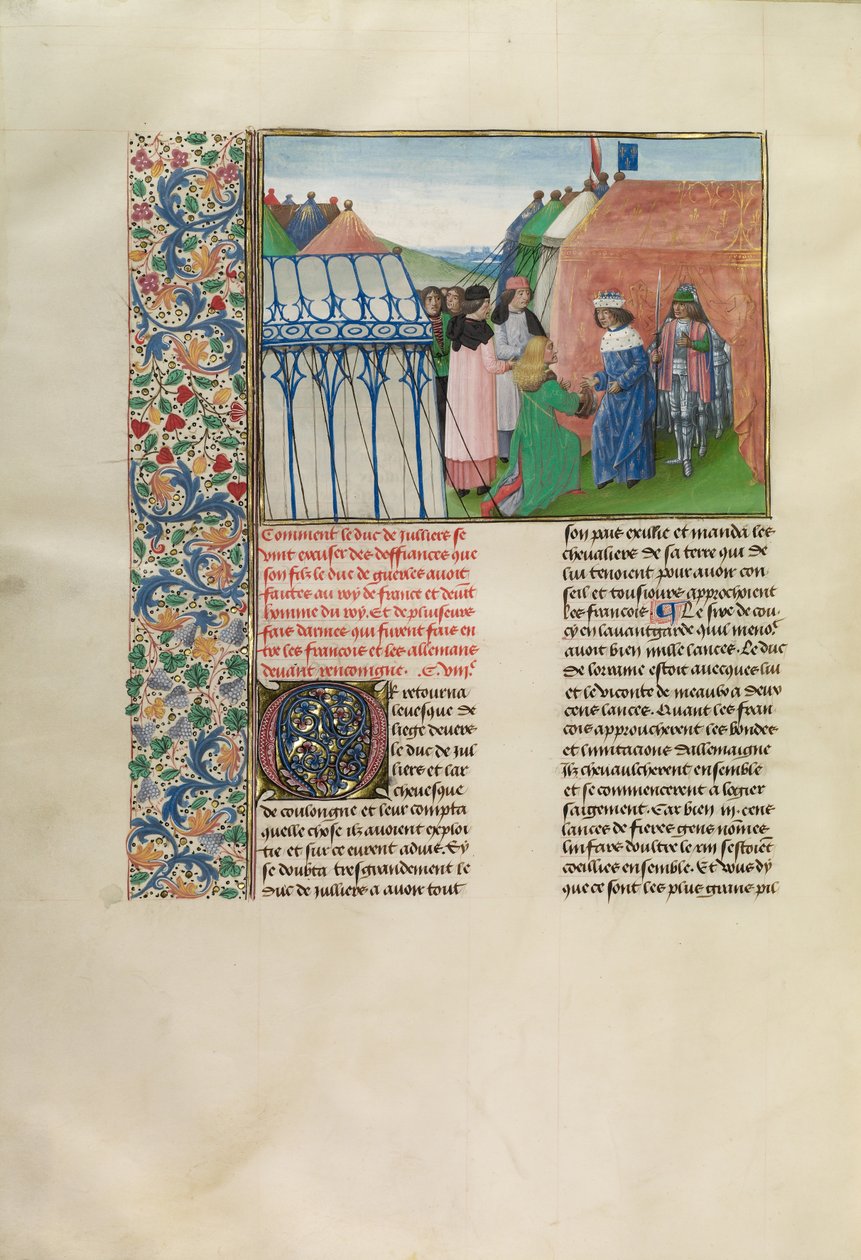 Kung Karl VI av Frankrike tar emot hertigen av Jülich av Master of the Getty Froissart