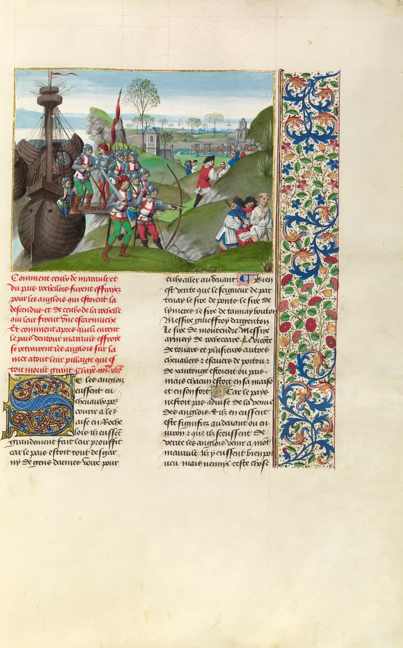 Engelsmännen belägrar La Rochelle av Master of the Getty Froissart