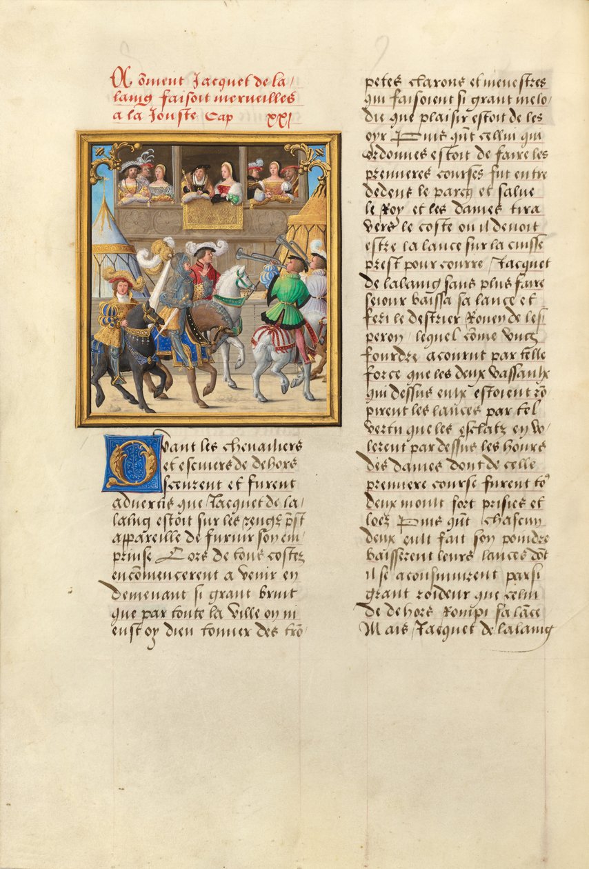 Jacques de Lalaing anländer till en tornerspelstävling med grevarna av Maine och Saint Pol av Master of the Getty Lalaing