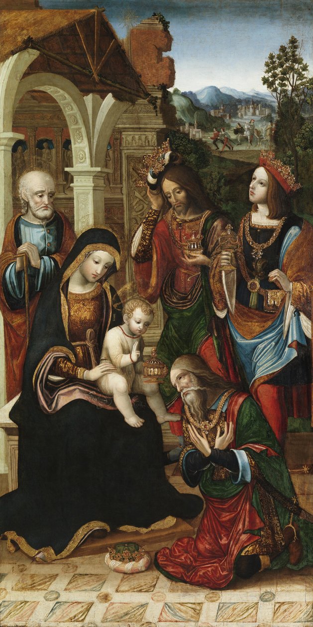 The Adoration of the Magi, c.1503-10 (olja på panel) av Master of the Glasgow Adoration