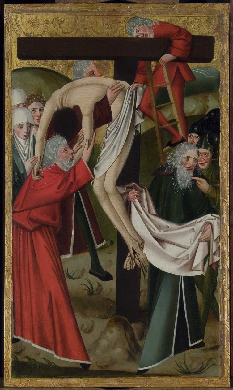 Depositionen (olja på panel) av Master of the Hanover Marktkirche Altar