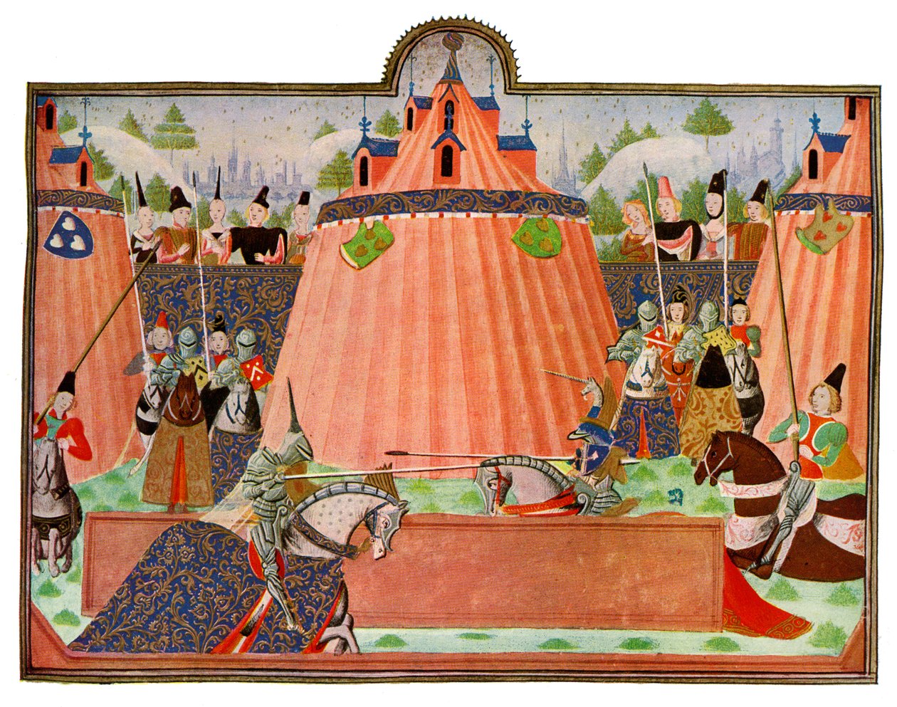 Turneringen i St Inglevert, Frankrike, 1400-talet. av Master of the Harley Froissart