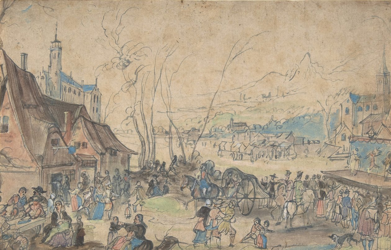Bymässa, 1500-talet. av Master of the Hermitage Sketchbook