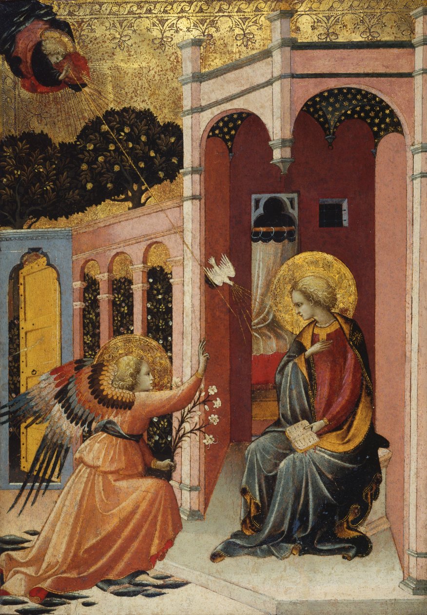 Annunciation, Florentine School, c.1430-40 av Master of the Judgement of Paris